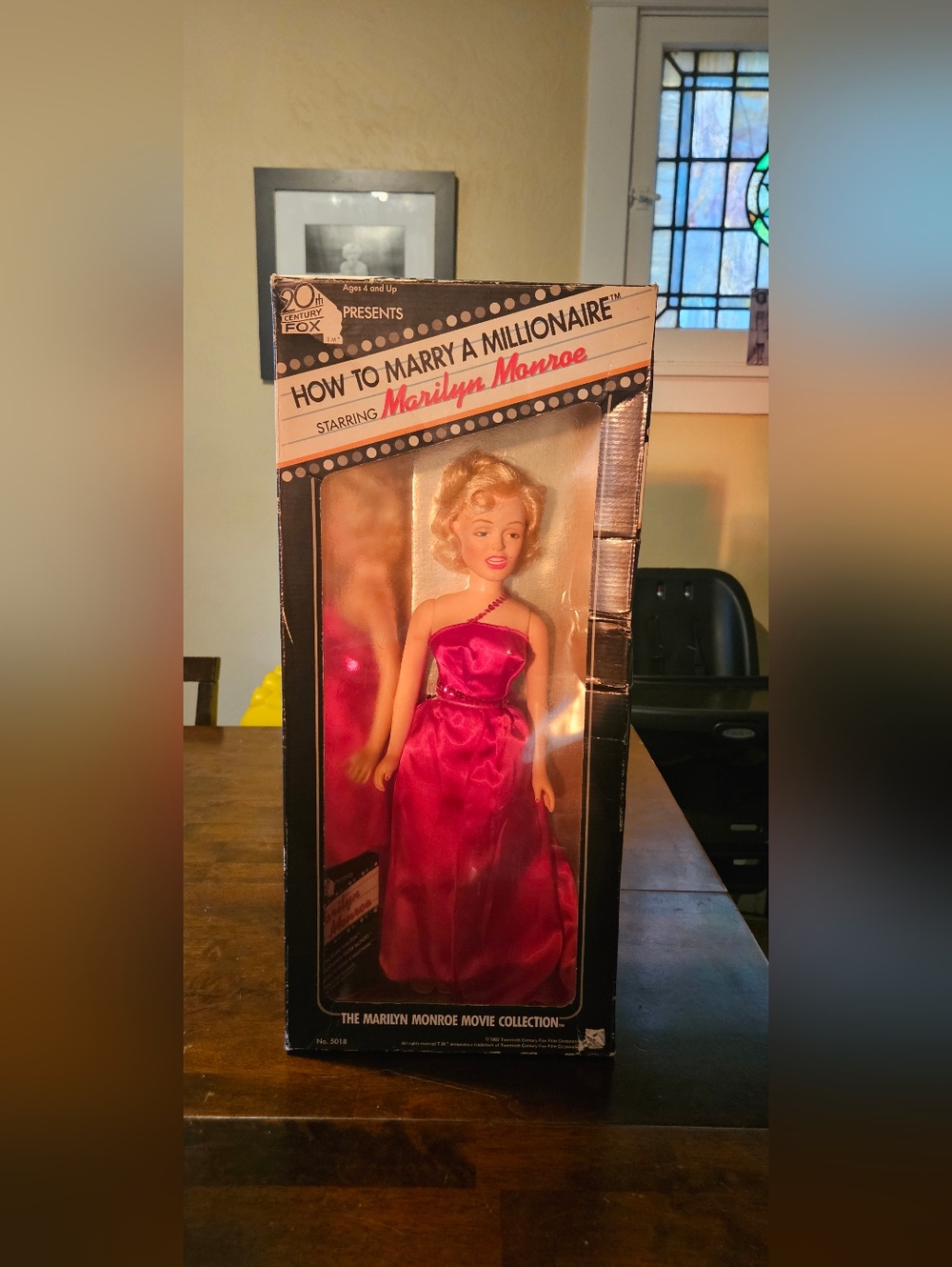 ~SOLD~Vintage~ Marilyn Monroe Pink Satin Doll~How to Marry a Millionaire~1982